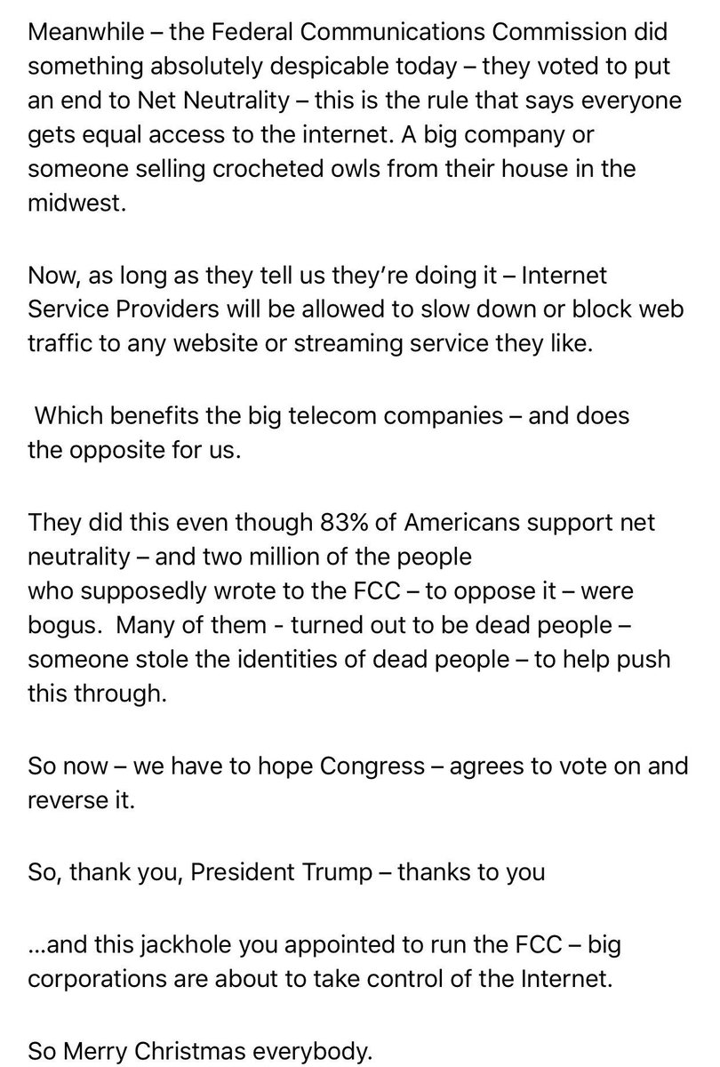 TVMoJoe's tweet photo. So @jimmykimmel has some harsh words tonight about #NetNeutrality and @AjitPaiFCC... https://t.co/Cl1xGeM8kH