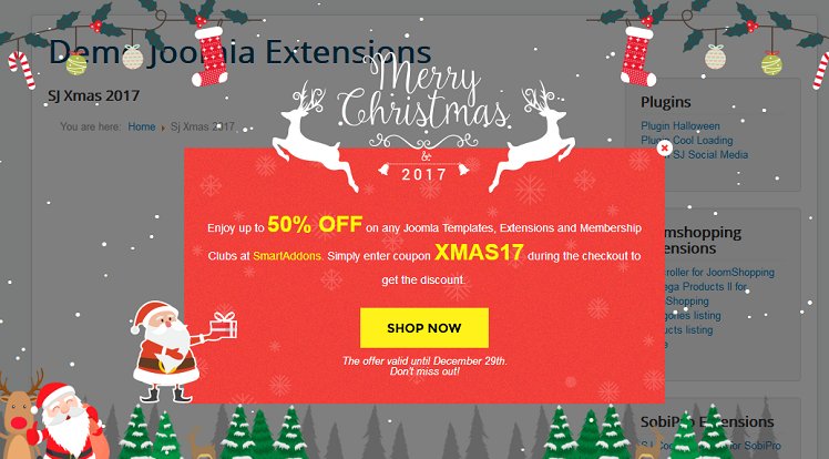 smartaddons's tweet image. ⛄⛄Let&apos;s decorate your website for this Christmas with our Sj Xmas v3.1.0.
 ❄️100% FREE
 ❄️New Features Added
 ❄️Easy to Configure
 And more...
 👉Demo: demo.smartaddons.com/#sj-xmas
 👉Download Here: bit.ly/sj-xmas
 #freemodule #free #freejoomlamodule #xmas #christmas