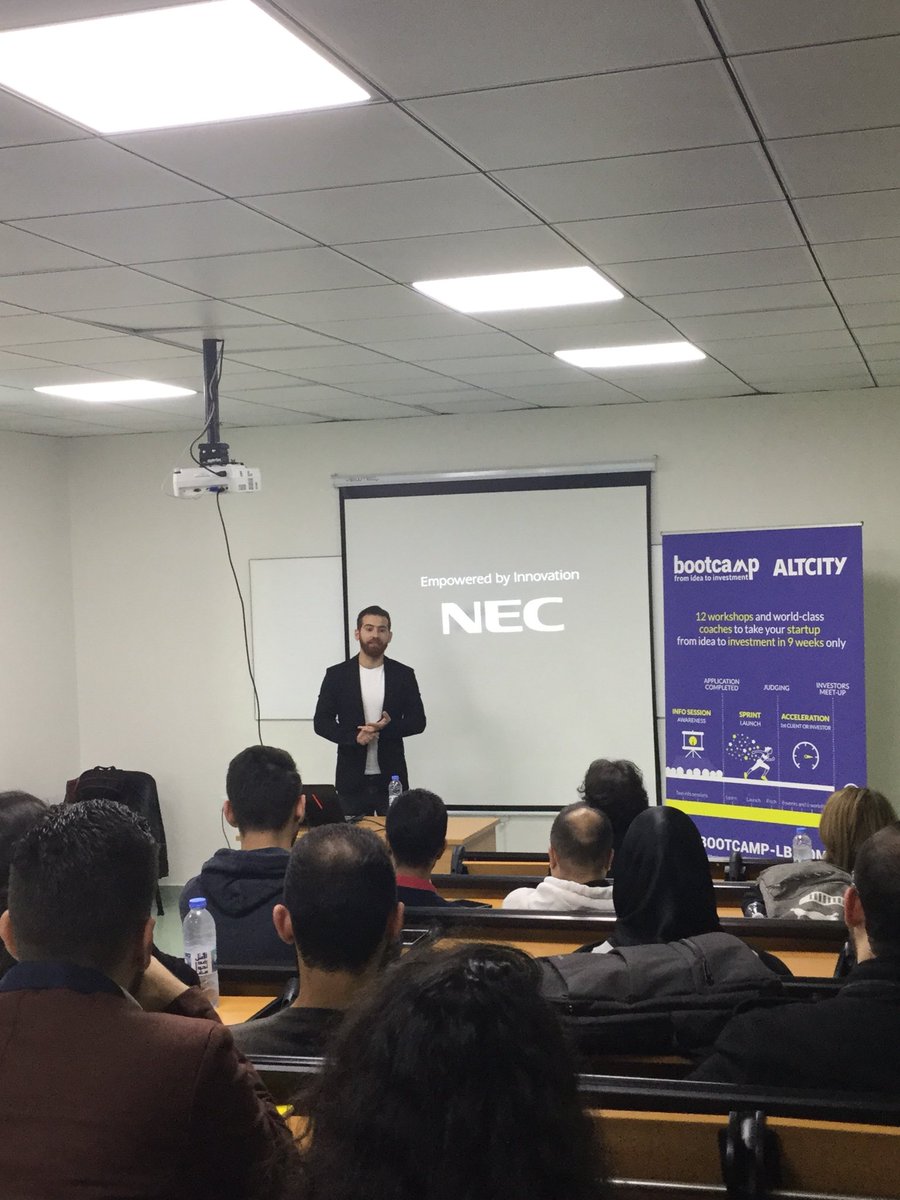 bootcampbyAC's tweet photo. @alichehade is leading our info session at @LebIntUni. #bcyouridea https://t.co/RmmLdoGtWM