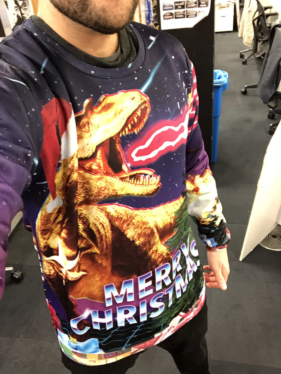 KateAndTubby's tweet photo. #xmasjumperday @WCRS_LDN keeping it subtle 👀🎅🏼 https://t.co/eJW8eM4zU8