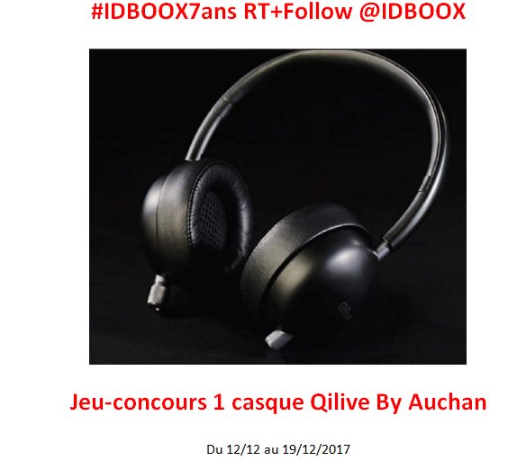 IDBOOX's tweet photo. Notre #JeuConcours continue RT+Follow remplissez le formulaire un magnifique Casque Bluetooth  Qilive By Auchan à gagner pour notre anniversaire !!🥁🎼🤶🎁🎄🎂 https://t.co/w0iLnZsC03 https://t.co/YpEnJY4QYo