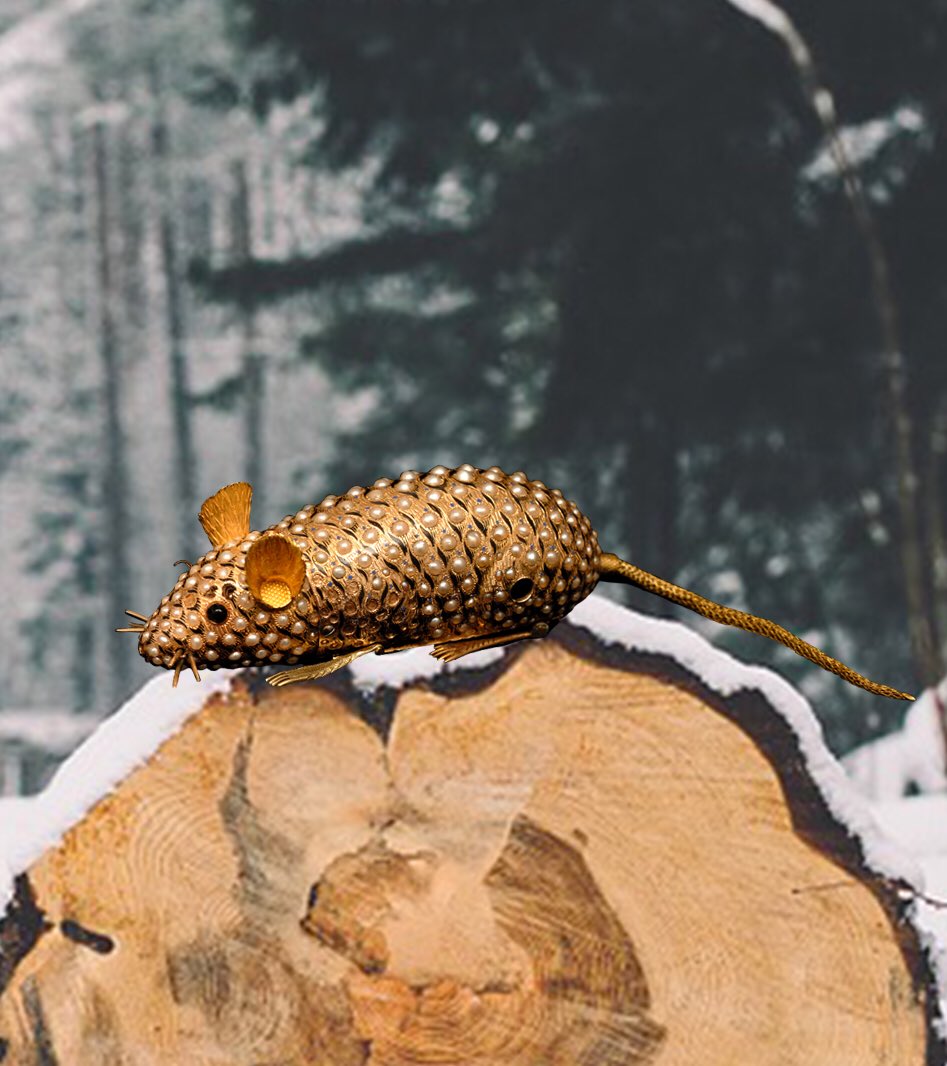 TheBowesMuseum's tweet photo. #Day15 of our #BowesAdCal is showing our tiny but astonishingly precious #MechanicalMouse 💗 Where do you think he’s off to? 🤔 #seeingSanta, no doubt 🤗 #MuseumMenagerie https://t.co/QL7H36wACw