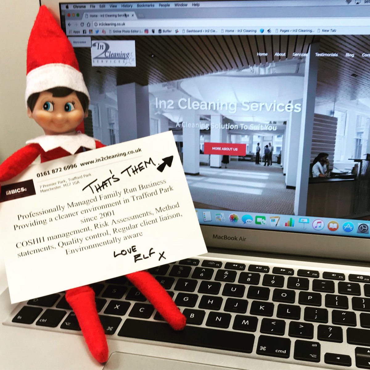 In2cleaningS's tweet photo. Our #elfontheshelf has checked out our website
https://t.co/FiyQ4a8txb
For our full list of services 
#officecleaning #cleaner #manchester https://t.co/Mo6926jiXU