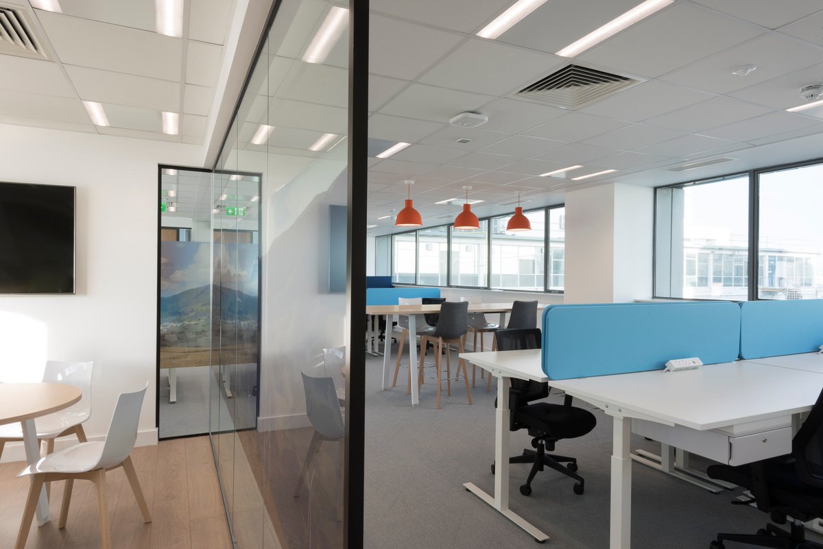 TheInteriorsG's tweet photo. As they start tracking Santa Claus @dublinairport A TIG client has taken receipt of their own early Christmas present within the DAA Campus. @Vestas are taking possession today of their newly fitted office space, completed in  4 weeks from Cat A to Client Occupation. https://t.co/Y8zJoIZuZ9