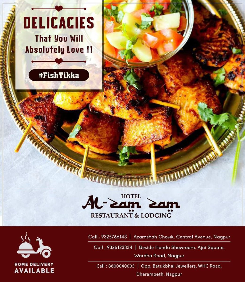 AlZamZam9's tweet photo. Enjoy the delicious #fishtikka. The taste😍 you will cherish forever only at #hotelalzamzam. https://t.co/qWJWUNlHd4