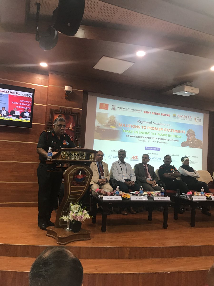 DefencePost's tweet photo. Adequate technology n capabilities exist in India to suit needs of armed forces: ADB At the #DefenceMakeInIndia event in Coimbatore @adgpi https://t.co/JErFQPUWeB