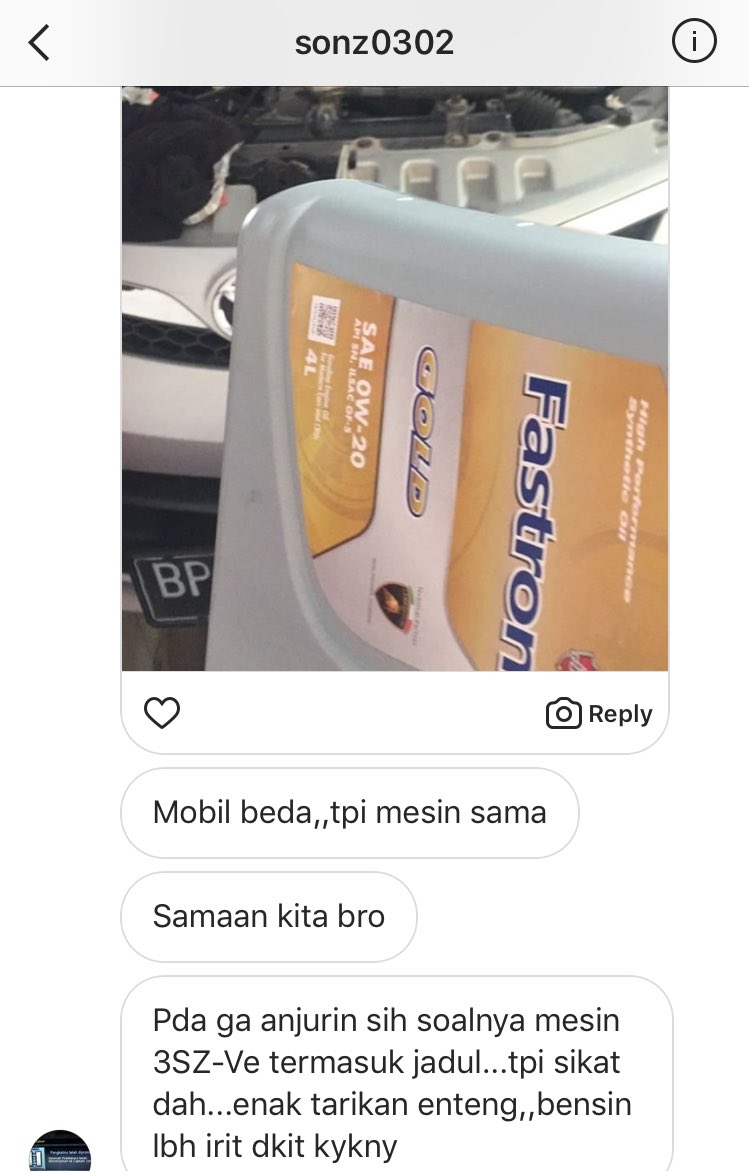 rejadado's tweet image. tetibanya ada DM di IG (sy tdk kenal), krn ngeliat postingan #toyotaRush sy menggunakan #pertaminaFastron Gold 0w-20. dia kasi Testimoni jujur dari penggunanya di kota Batam. @Pertaminalub @OfficialFastron @pertamina
