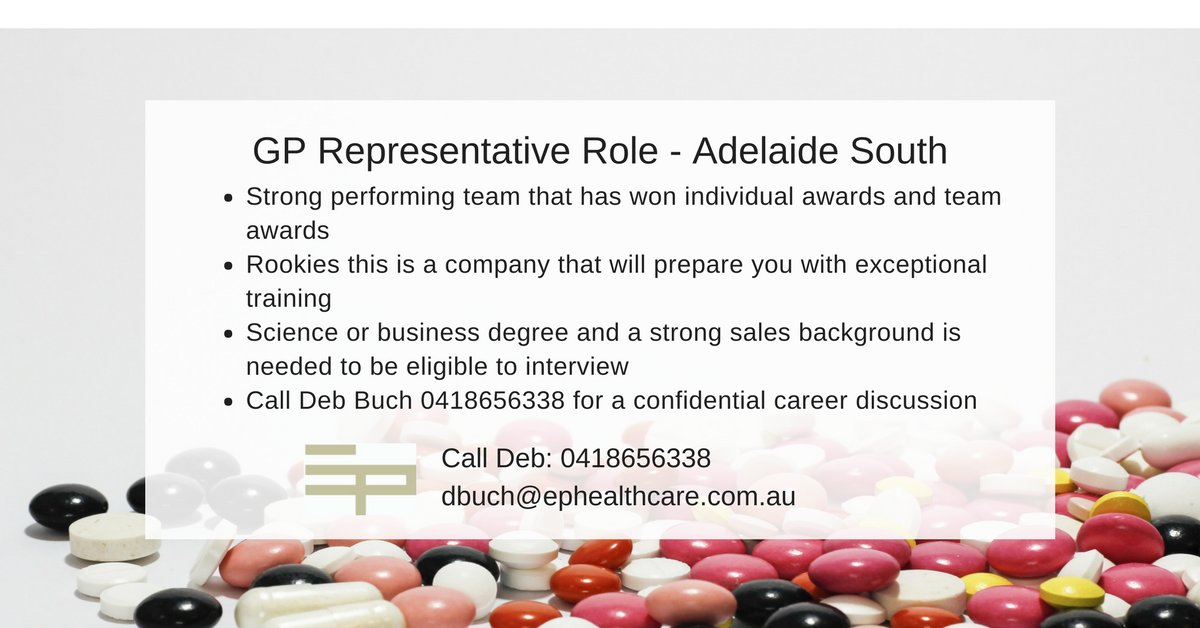 EPHealthcare's tweet photo. We are looking for an outstanding sales representative for this role. Must have science or health degree and 2-3 years of solid sales experience. Call Deb on 0418 656 338 or apply here https://t.co/vZuM0NGOKv https://t.co/UgRD2vjZaj