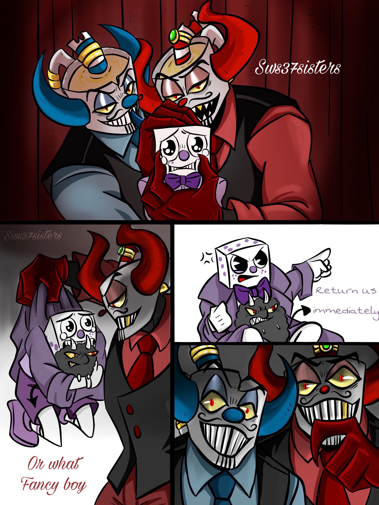 sws37sisters on X: I think king dice didn't know about it 🤭❤️ I hope you  like it❤️❤️😉😉 #cupheadfanart #mugman #kingdice #ArtistOnTwitter  #cupheadshow #cuphead  / X