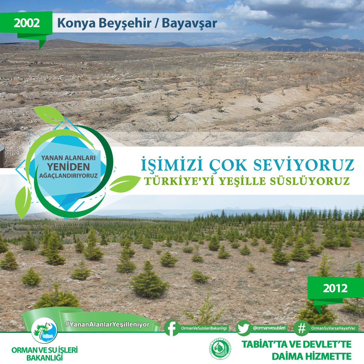 İşimizi çok seviyoruz, Türkiye’yi yeşille süslüyoruz.

#YananAlanlarYeşilleniyor