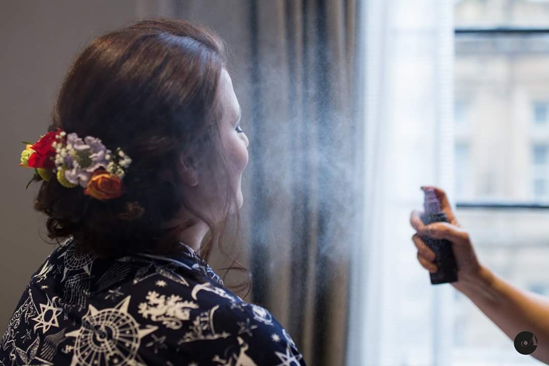 I love this photo of Amy getting ready <a href="/HotelGotham/">Hotel Gotham</a> #Manchester on her wedding day. A moment of complete calm as the finishing touches are added 💜 #2017faves #Manchesterweddingphotographer 

Hair: Ashley's Hair
Makeup: Kerry Baker: Make-up Artist