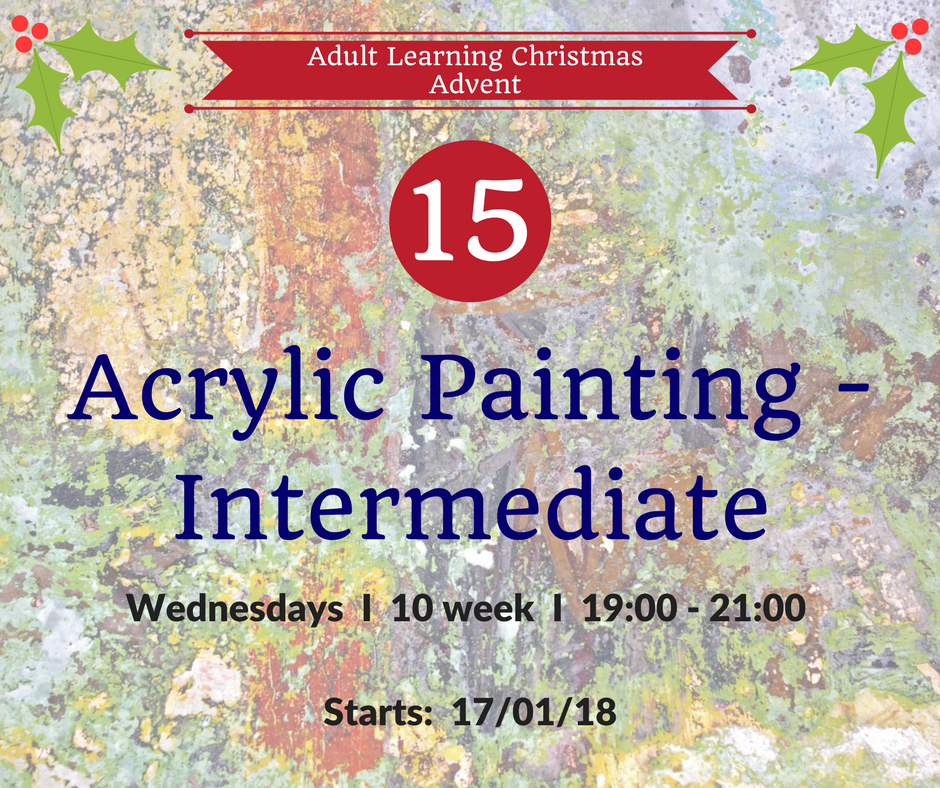 Adult Learning #AdventCalendar Door No. 15... #acrylicpainting  ow.ly/k7cK30hc5gU