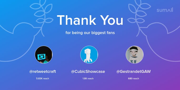 TheDesignLabor's tweet image. Our biggest fans this week: @retweetcraft, @CubicShowcase, @GestrandetGAW. Thank you! via sumall.com/thankyou?utm_s…