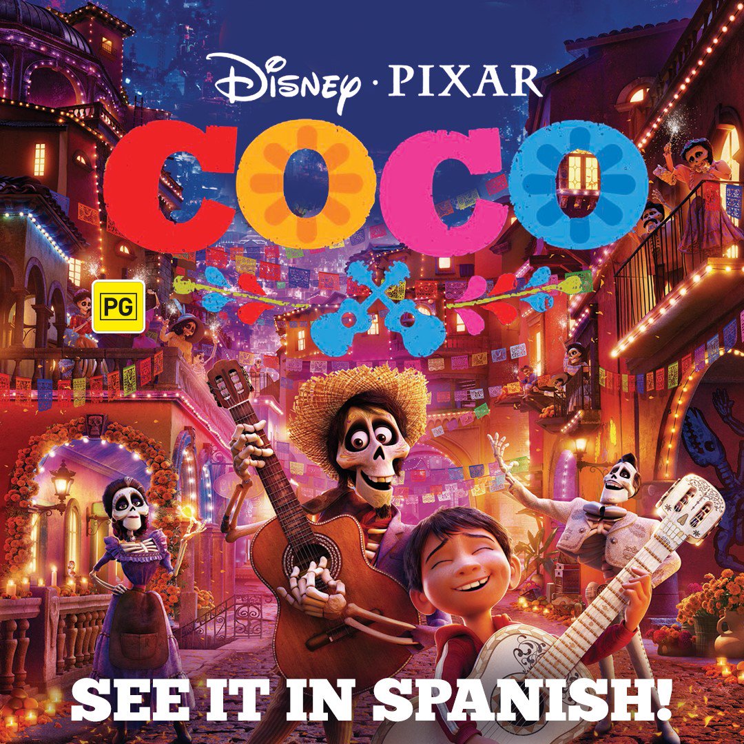 See #DisneyPixar Coco in Spanish, Jan 2018. Watch trailer here: bit.ly/2iFVMRD Get tix here: bit.ly/2j5GB0I #COCO
