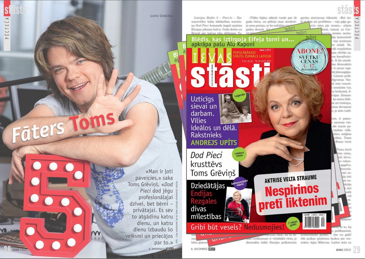 Labdarības maratona Dod Pieci sirds un dvēsele  <a href="/TomsGrevins/">Toms Grēviņš</a> žurnālā IEVAS Stāsti par misiju, ģimeni un rokenrolu. ow.ly/oGwI30heZsC