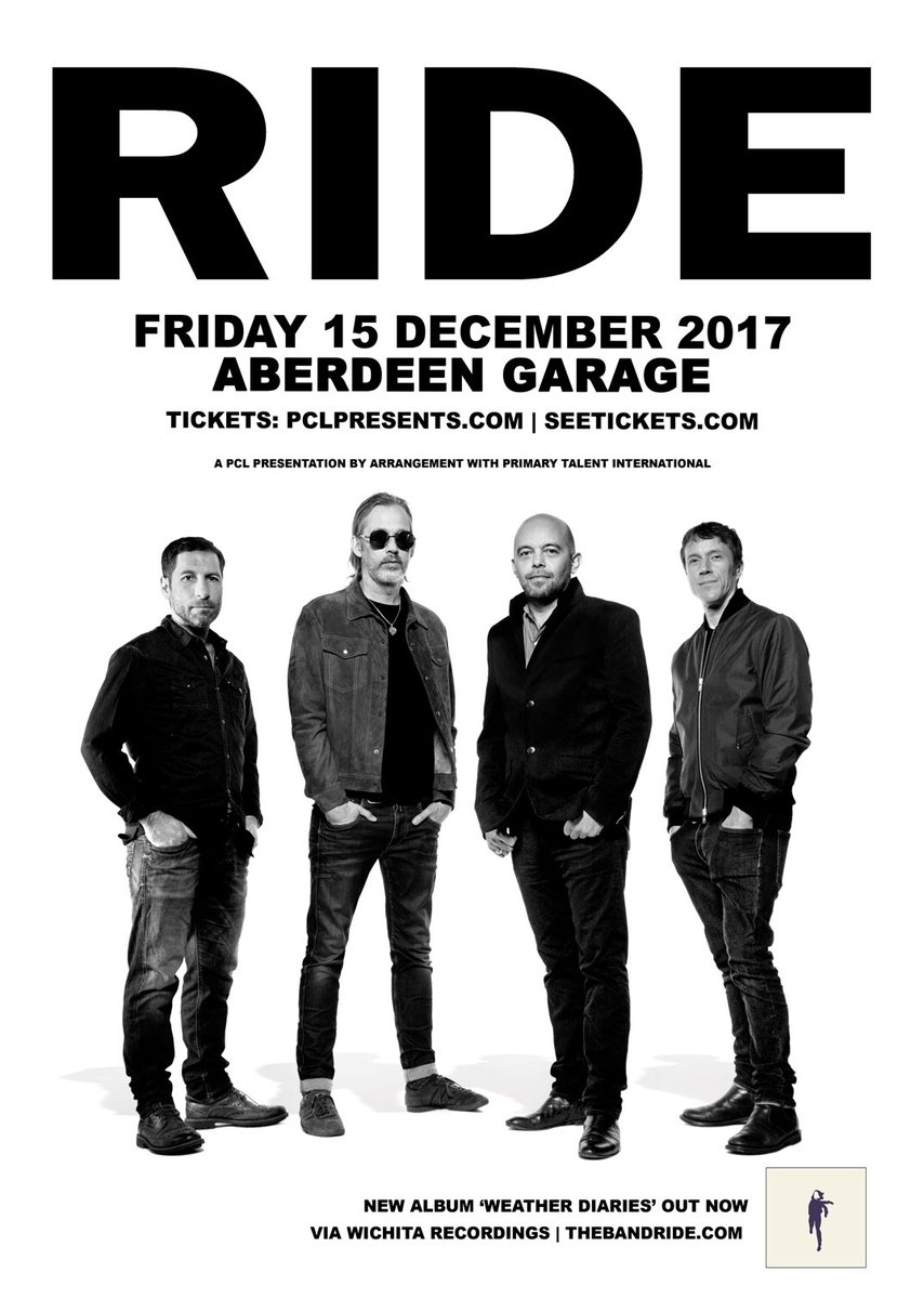 Last few tickets left for tonight in Aberdeen! Ride are on at 8pm at The Garage, an early one as there’s no support 🤷‍♂️>>> seetickets.com/event/ride/the… 😎👌