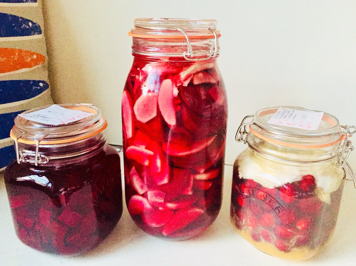 PluckyPickle's tweet photo. FESTIVE FERMENTS
Fermented beets with apple and ginger, beet kvass and fermenting cranberries with orange, cinnamon and cloves with a little ginger Kombucha.
#fermentedbeets #ferments #fermentation #fermentedcranberries #beetkvass #kombucha #guthealth #manchester #preserving https://t.co/NHGdCOm0mG