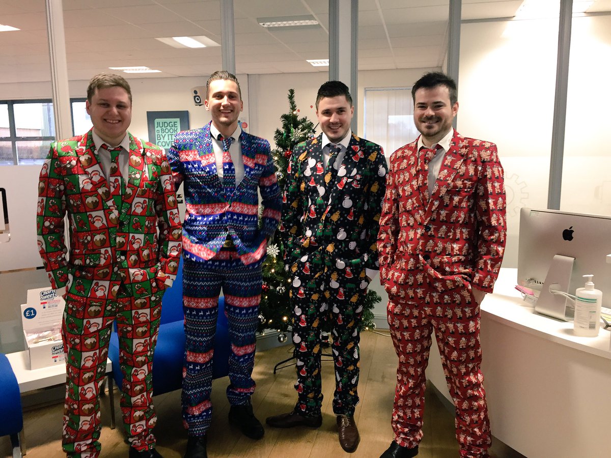 bluestormdesign's tweet image. We hear it&apos;s #ChristmasJumperDay... it&apos;s all in at the Bluestorm HQ! What a treat for Twitter. Suit up lads! 🎄🎅🏼