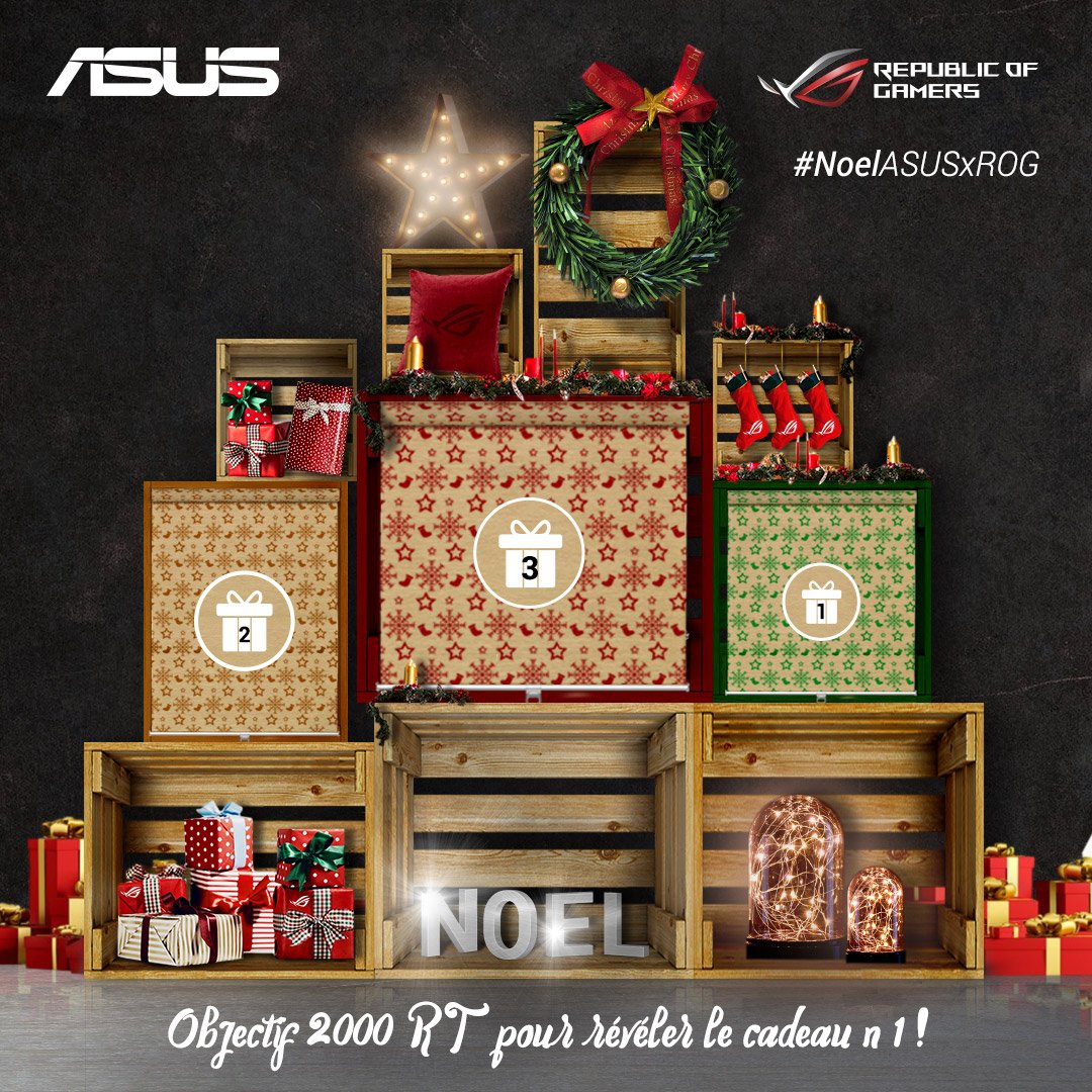 AsusFrance's tweet image. [#NoelASUSxROG] Avec @ASUS_ROG_FR on forme la team Noël pour vous gâter!+ de 1500€ de cadeaux à gagner et à débloquer : 
- 2 000 RT de ce post: le n°1 de + de 200€
- 5 000 RT du post suivant:c le n°2 de + de 350€
- 10 000 RT du dernier post : le n°3 de + de 1000€
A vos RT!
