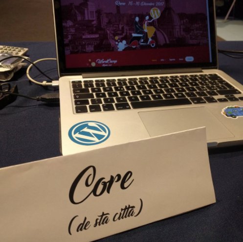 #WCRM 
A Roma #WordPress è tutta Core 🤓
Grazie a @FrancBarberini per avere immortalato questa chicca! 😍