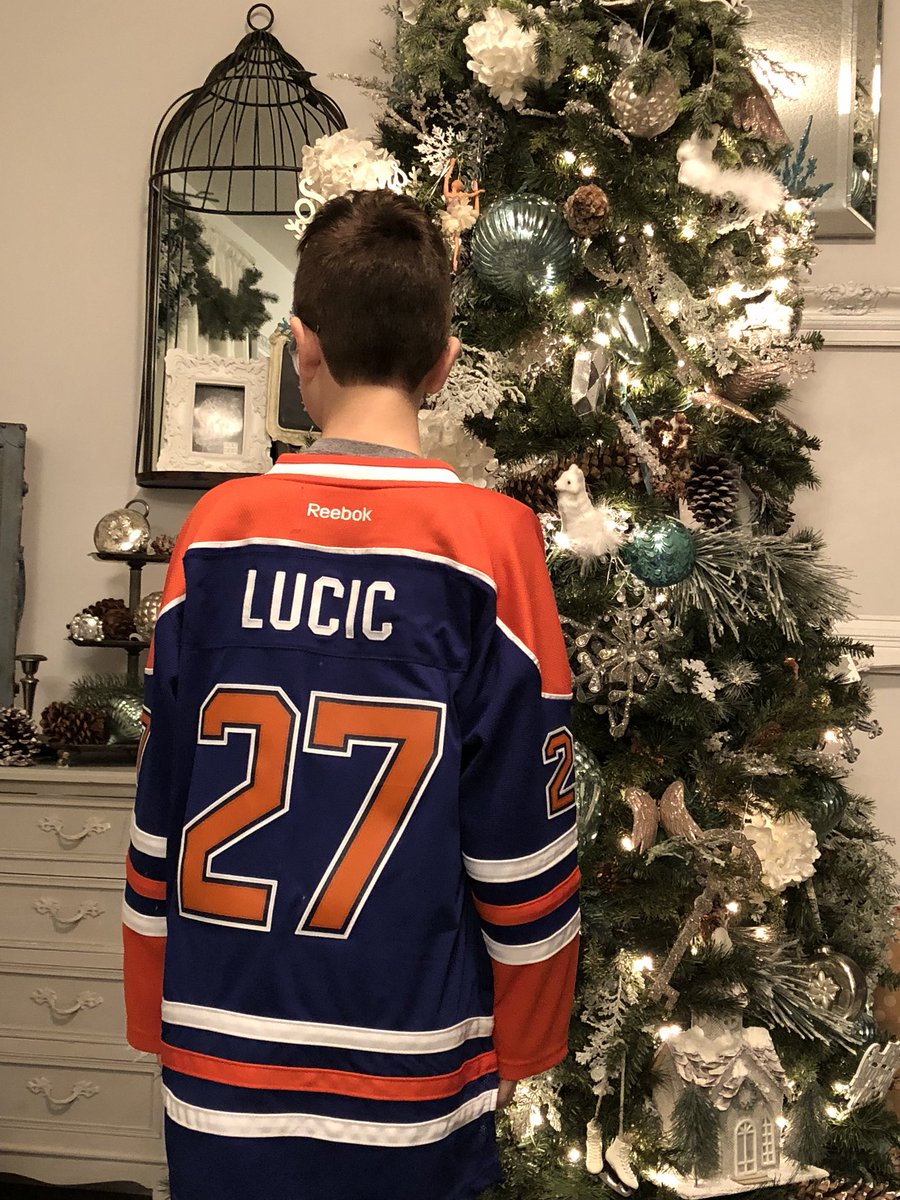 LindgrenDarren's tweet photo. It’s Brody 10th Birthday!! We live in Calgary and all he wanted was a @27MilanLucic @EdmontonOilers jersey!! #sorryrussell https://t.co/nIrxCHvmjk