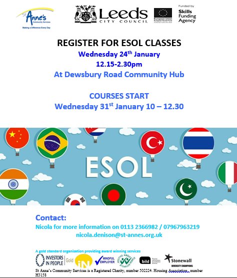 DewsburyRoadHub's tweet photo. Learn English for FREE @DewsburyRoadHub #ESOL #freecourses #learnenglishforfree see details below to register. https://t.co/H6bztxffAJ