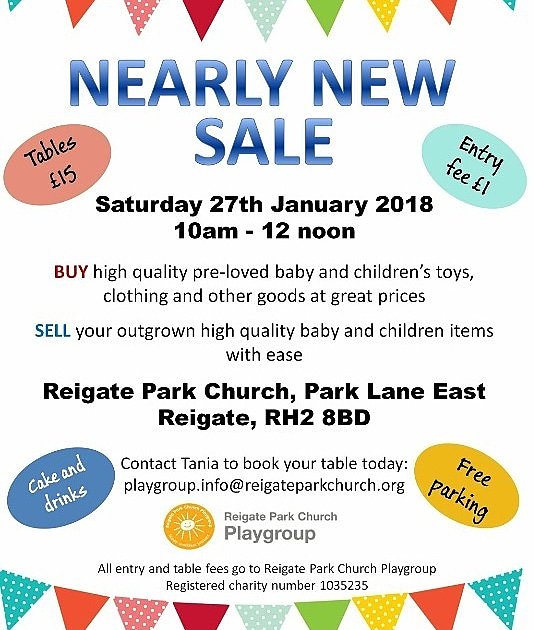 brickybeak's tweet photo. Need any after Christmas clear out? Book now for this Nearly New Sale! 
** Saturday 27th January 2018 10 am - 12 noon **
Book now for only £15 a table! 
#Reigate #Redhill #Horley #Merstham #Earlswood #nearlynew #sale #baby #babies #toddler #toddlers #bargains #27january2018 https://t.co/8cjipD6lmi