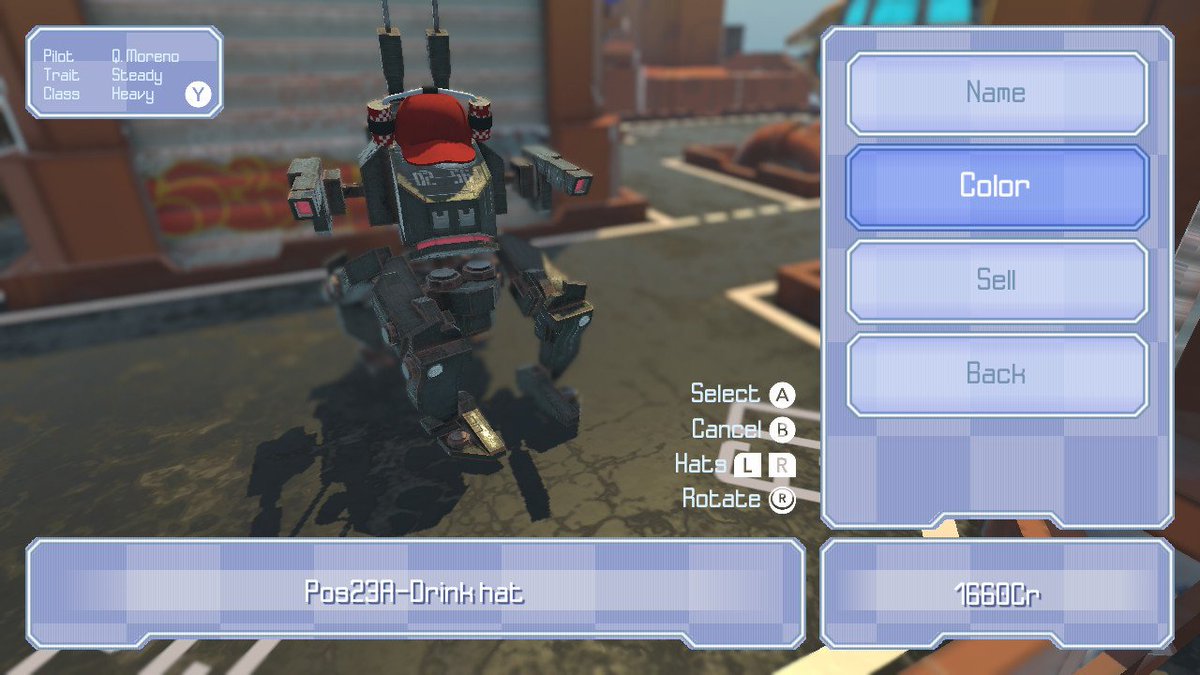 curbles's tweet photo. Heavy mech w/ a "beverage hat". Seems appropriate. #AcornTactics #NintendoSwitch https://t.co/MylEpJsJsu