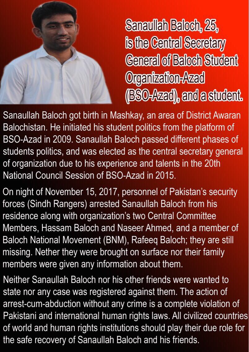 walidlalbaloch's tweet photo. #SpeakUp to #SaveBSOAzadLeaders. https://t.co/g3JppeX0Oz
