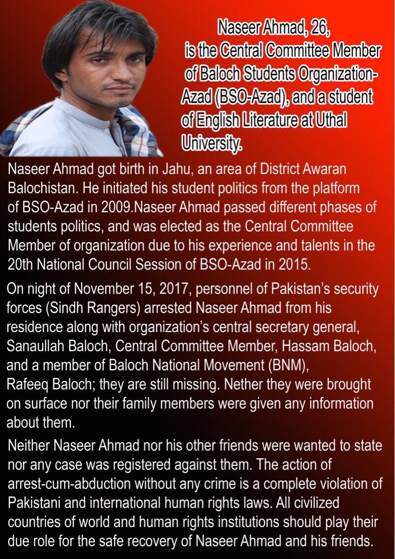 walidlalbaloch's tweet photo. #SpeakUp to #SaveBSOAzadLeaders. https://t.co/g3JppeX0Oz