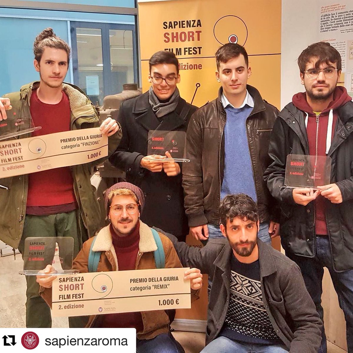 SapienzaRoma's tweet photo. Ecco i vincitori del #Ssff17-Sapienza Short Film Fest 2017, la rassegnache premia la creatività tra gli studenti che si cimentano nel videomaking ➡️ https://t.co/8qPQvdEBkD https://t.co/LzTR9oWmjn
