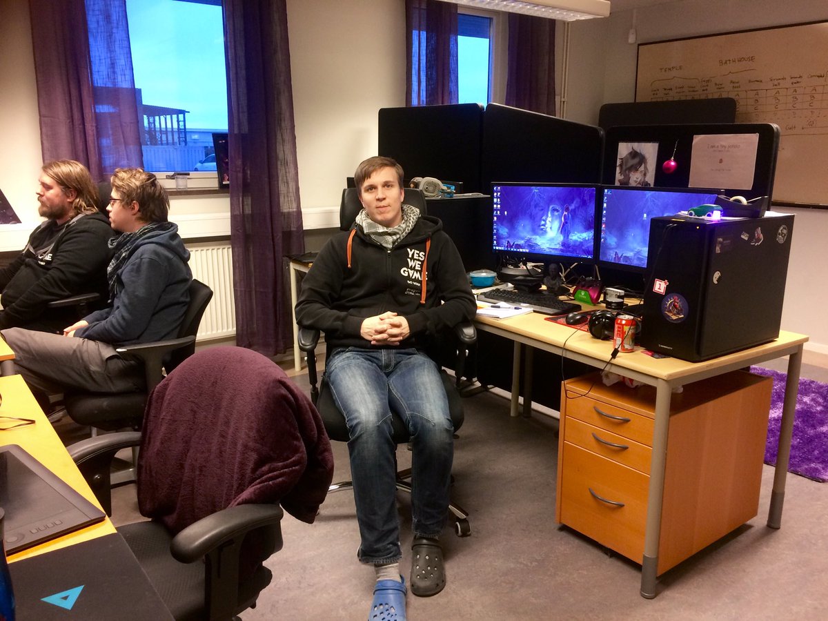 <a href="/TheGuruGames/">Guru Games</a> we got new curtains for the office! And now we go on Christmas weekend fun! Merry Asa-mas! #indiedev #christmas2017