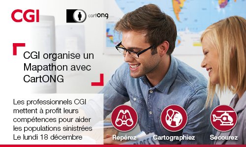CGI_FR's tweet photo. J-3 avant le #Mapathon_CGI sur tous nos sites en France. En 3 heures, nos experts CGI se mobilisent pour réaliser une cartographie #humanitaire avec @assocCartONG + d'infos ici : https://t.co/H8zuJV16TV #ActeursduChangement_CGI https://t.co/cfDCRvVP7W