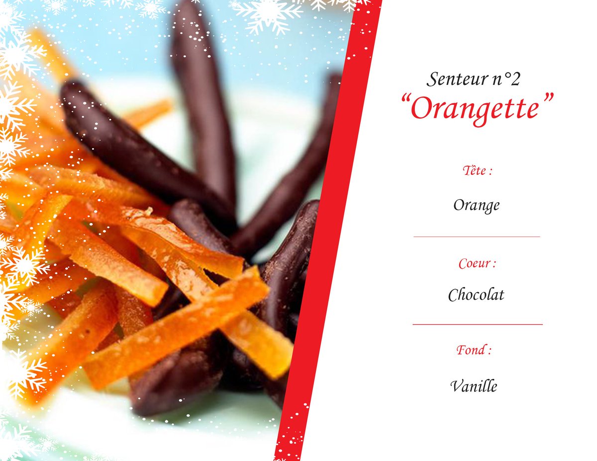 Découvrez la #senteur n°2 du Calendrier de l' #Avent midiscom : "Orangette", disponible dans notre catalogue de senteurs thématiques. Une douceur #sucrée rehaussée aux bons zestes d'#agrume. 🍊🍫🎄