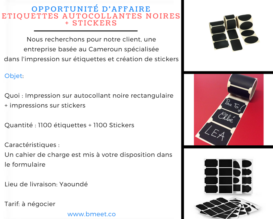 Bmeet_'s tweet photo. #BUSINESS - Stickers/Etiquettes

Nous recherchons une entreprise #237 spécialisée dans la création artistique de 1100 étiquettes et de 1100 stickers.

Pour toute entreprise intéréssée, plus d'informations sont disponibles sur : https://t.co/Gl7rxy3VzN

#Design #Business #BMEET https://t.co/hpsUGiBOl2