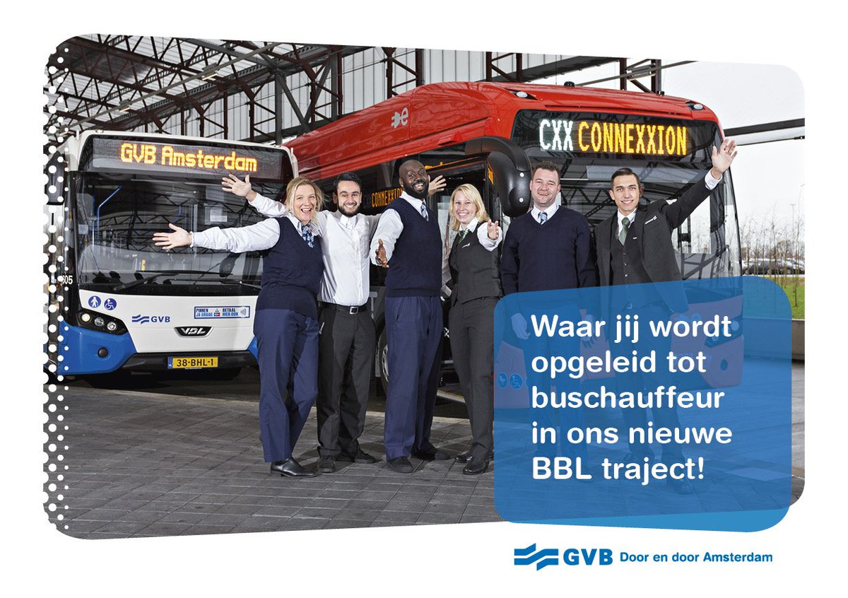 #vacature @GVBnieuws  : Wil je al werkend en lerend een MBO niveau 2 diploma behalen binnen een erkend leerbedrijf en ook nog eens betaald worden tijdens de opleiding voor #Buschauffeur? Dan zijn #GVB en #Connexxion op zoek naar jou! | ow.ly/sQNz30hfiWI