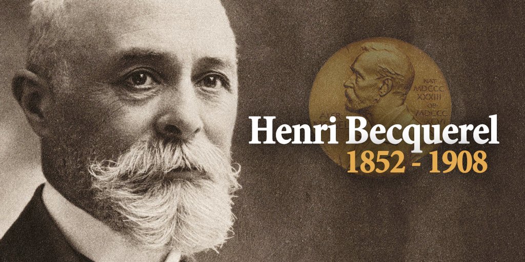 Twitter-এ IAEA - International Atomic Energy Agency ⚛️: "#OnThisDay in 1852 Henri Becquerel was born. This #French physicist, along with Marie &amp; Pierre #Curie, won the @NobelPrize for discovering evidence of #radioactivity. #