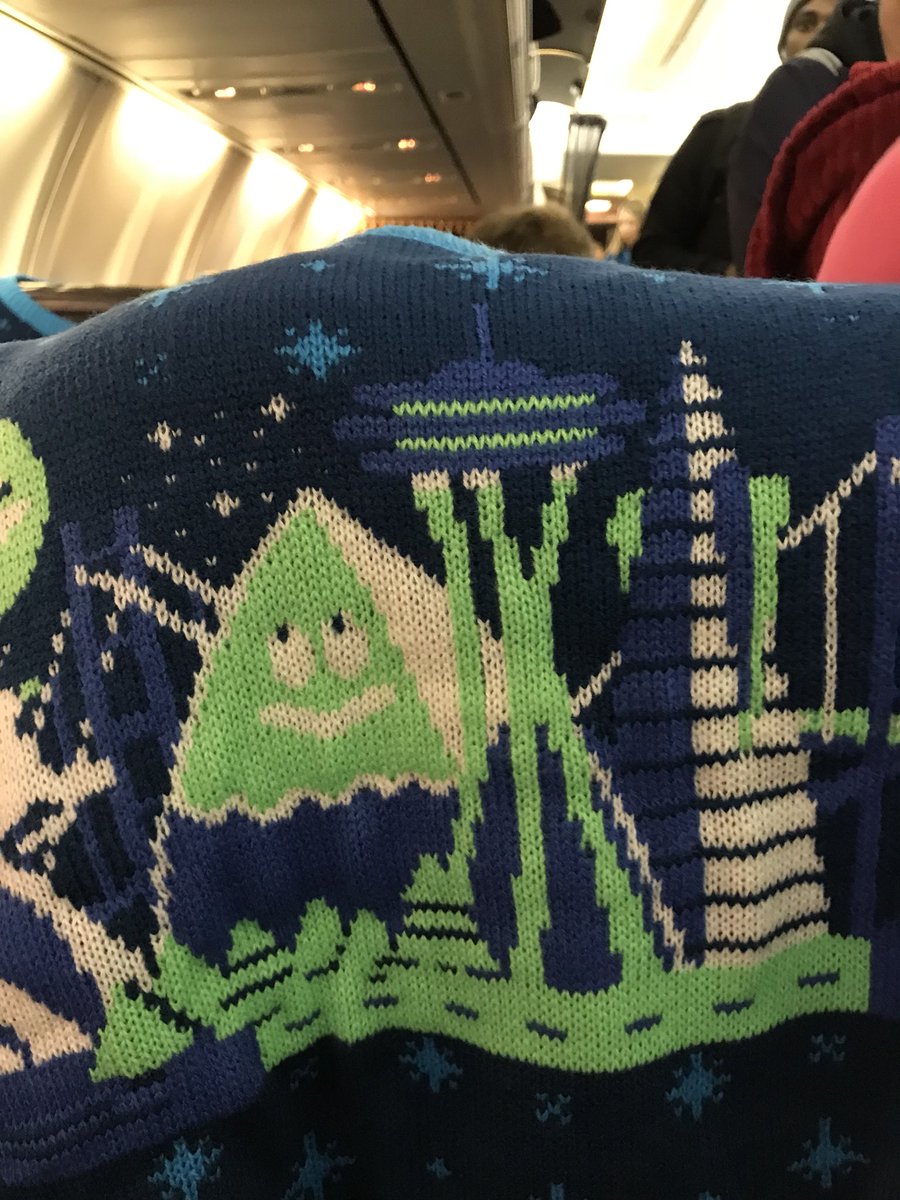 Complimentary sweater for my flight this morning. Thank you! <a href="/AlaskaAir/">Alaska Airlines</a>