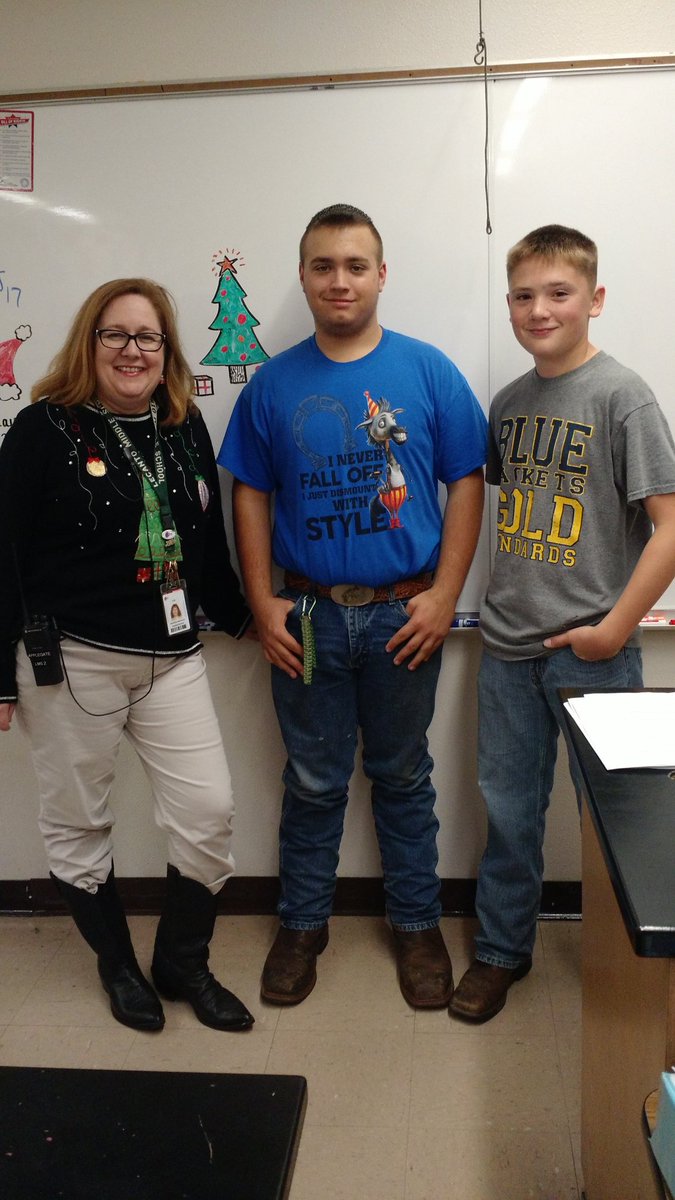 LMS_FFA's tweet photo. LMS has the best administration ever!  Who else would go to the farm to observe the Ag teacher?  Love the boots!!! Great respect for you Mrs. Applegate! #WeAreLMS https://t.co/dB26wpUY9z