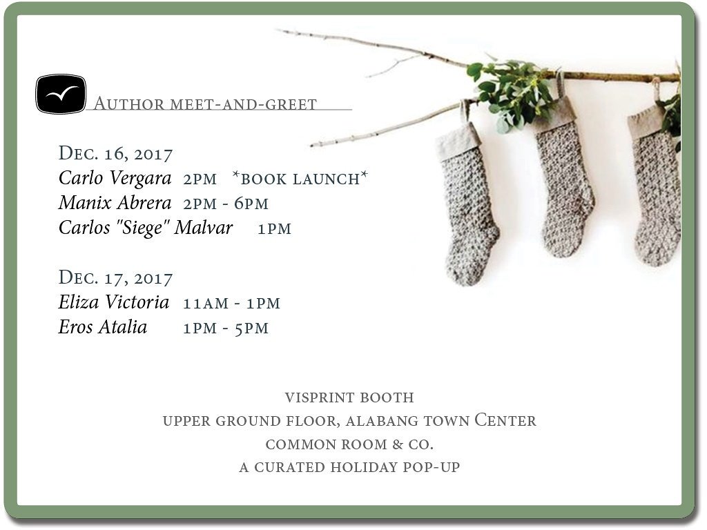 visprintpub's tweet image. Weekend reminders! See you there book lovers! #commonroomandco #commonroomph