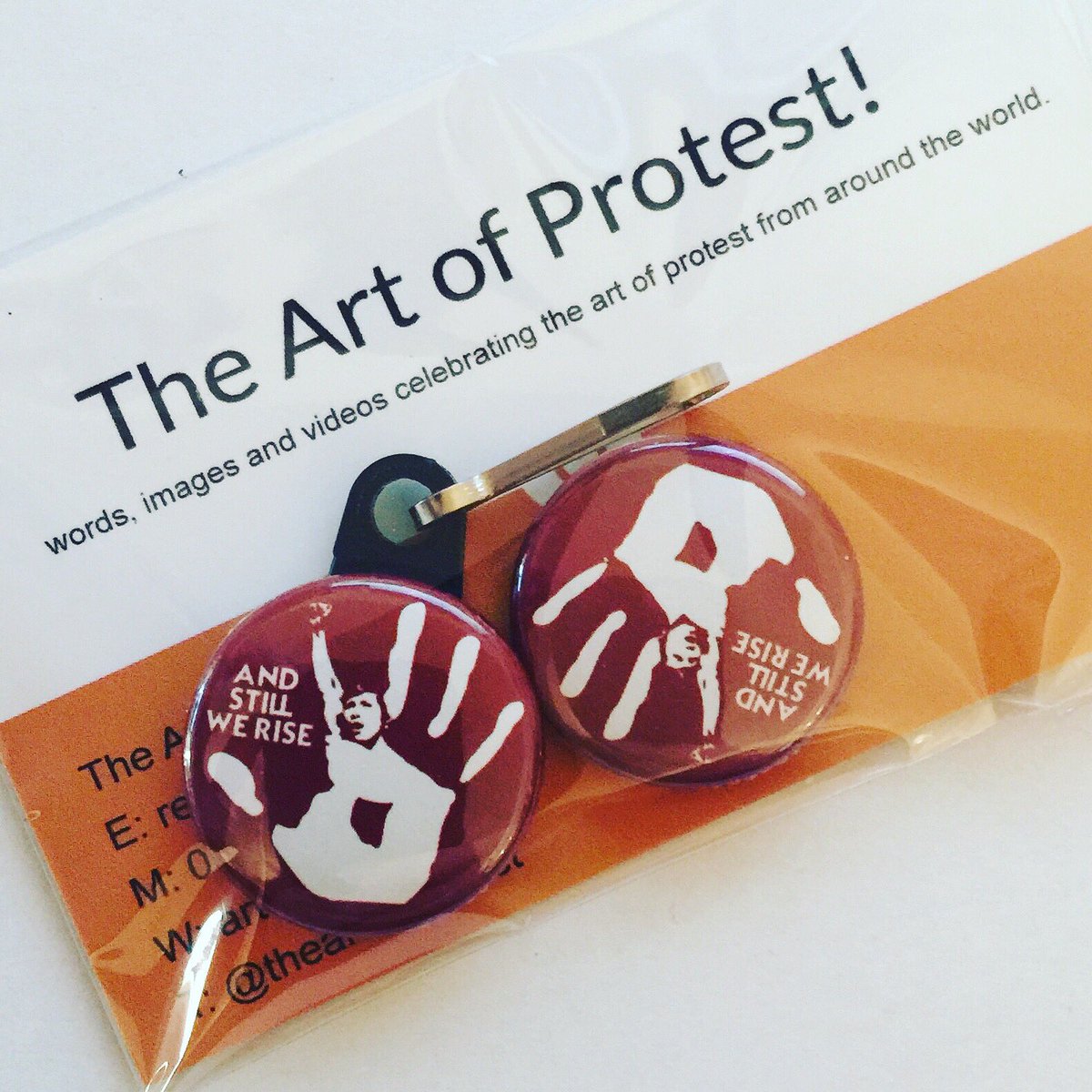 RebeccaScambler's tweet photo. More Still We Rise badges and zip pulls being sent to customers in Trump Land! Stay strong people #lovestrumpshate #stillwerise #zipperpull #buttonbadges #protest #protestdesign #protestart #impeachtrump https://t.co/n0eLocmJLT