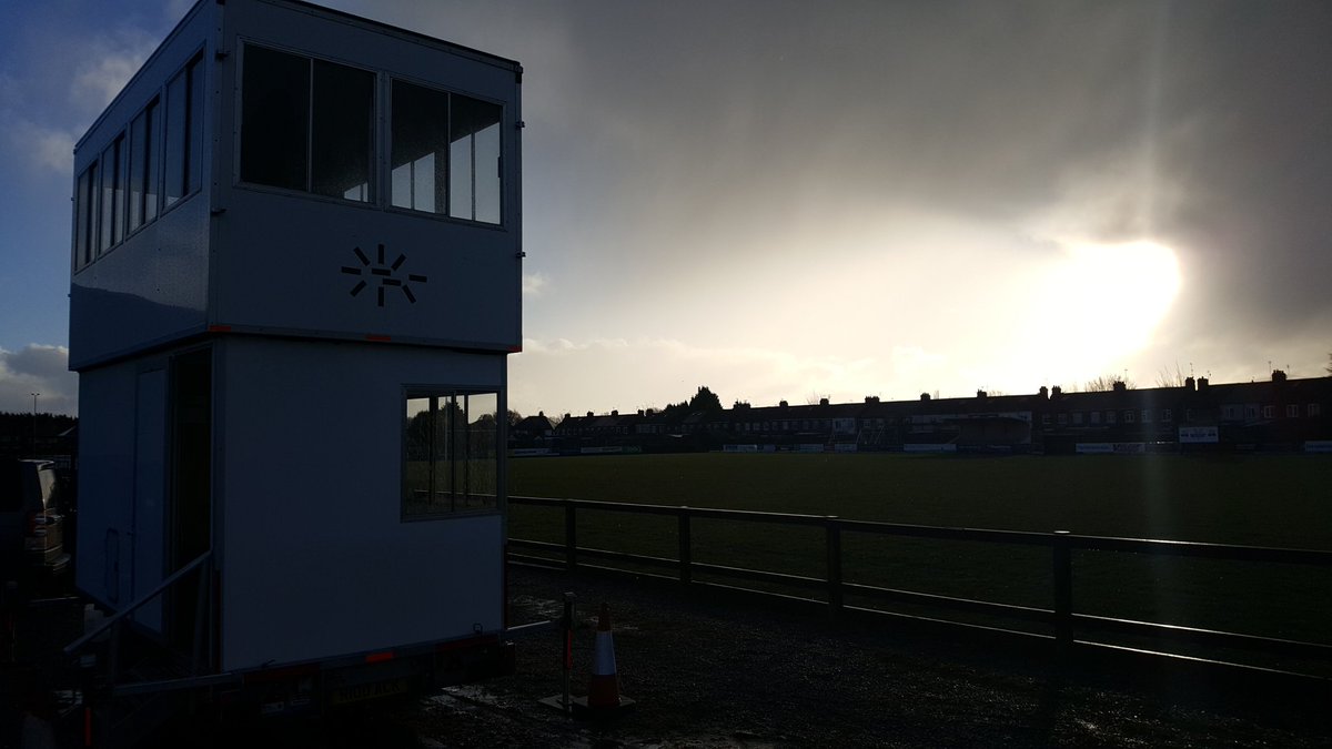 8LiveTV's tweet photo. Production  cabin arrived for live rugby under threatening sky https://t.co/k0pISYFYUq