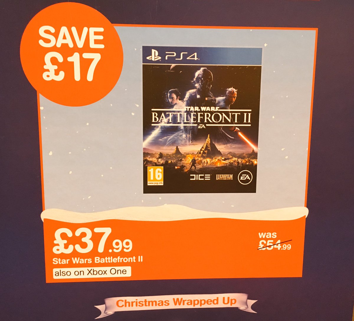 hmv_Silverburn's tweet photo. That’s right! Star Wars:Battlefront 2 is down to £37.99. In store now! #StarWarsBattlefront @starwars @EAStarWars https://t.co/lNsKaRSZgj