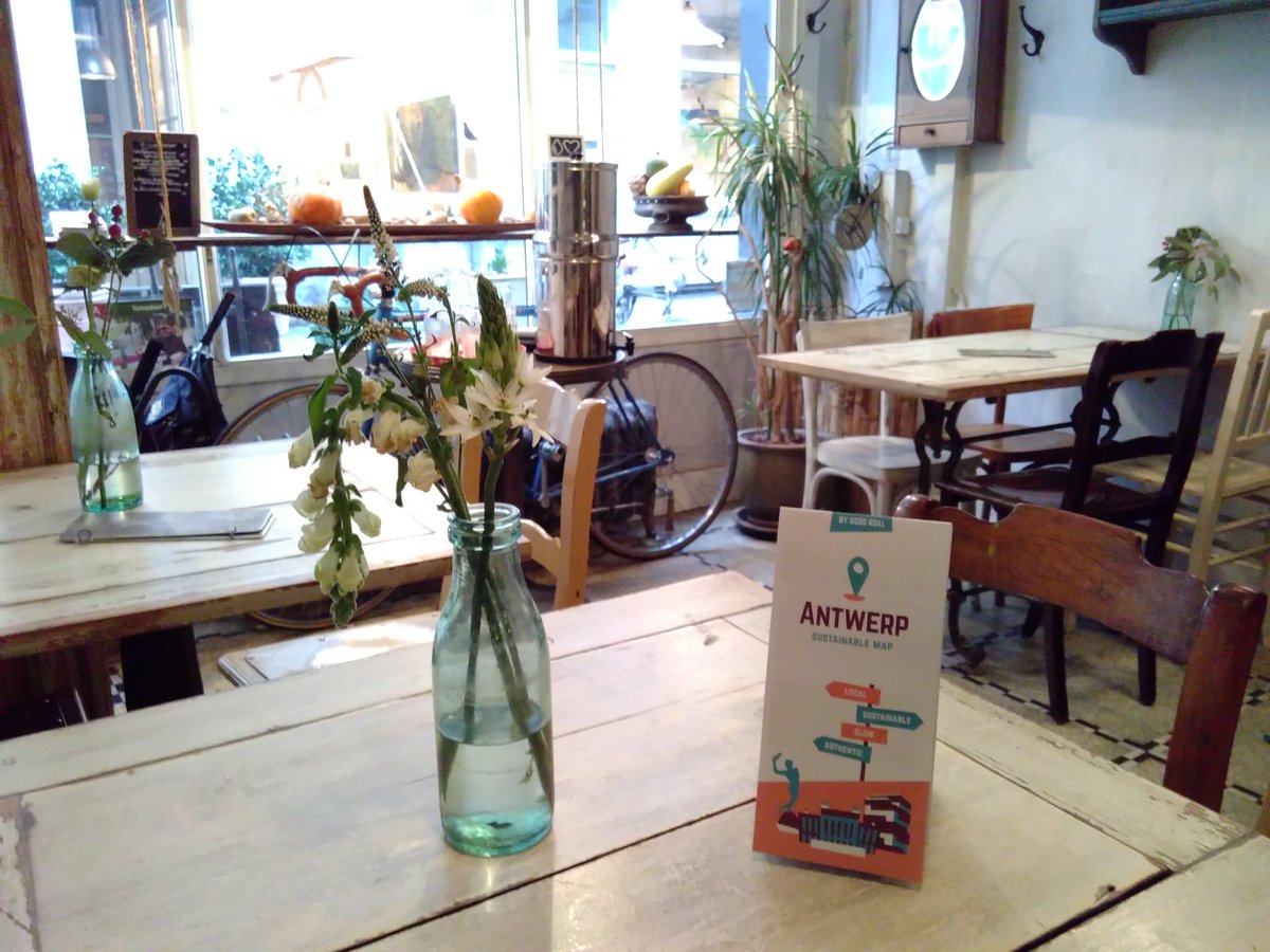 GoodGoalEurope's tweet photo. Good news! Our sustainable Antwerp map is ready! With the nicest stores,  vegan cafés, slow food restaurants and bars, sustainable fashion stores and much more. Available for free at plenty of places in the city of Antwerp! #Sustainability https://t.co/qmsIgFZlvB