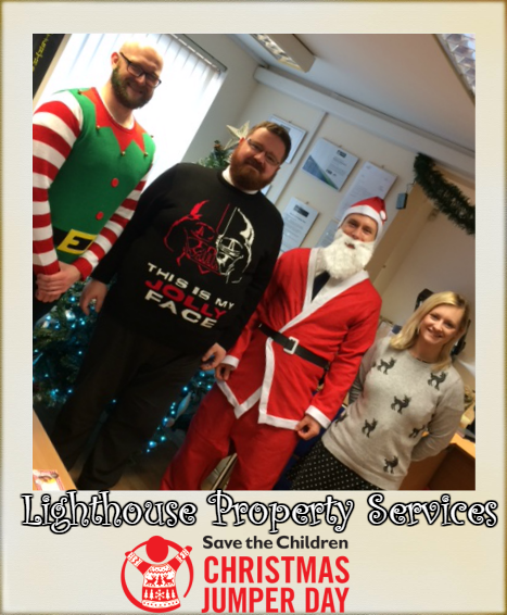 LighthouseLinc's tweet photo. Happy #ChristmasJumperDay everyone! We're rocking our festive outfits &amp; raising money for @savechildrenuk! Check out the boss who is in full santa spirit!! 🎅🏼🎄 https://t.co/duqdjPCvqj