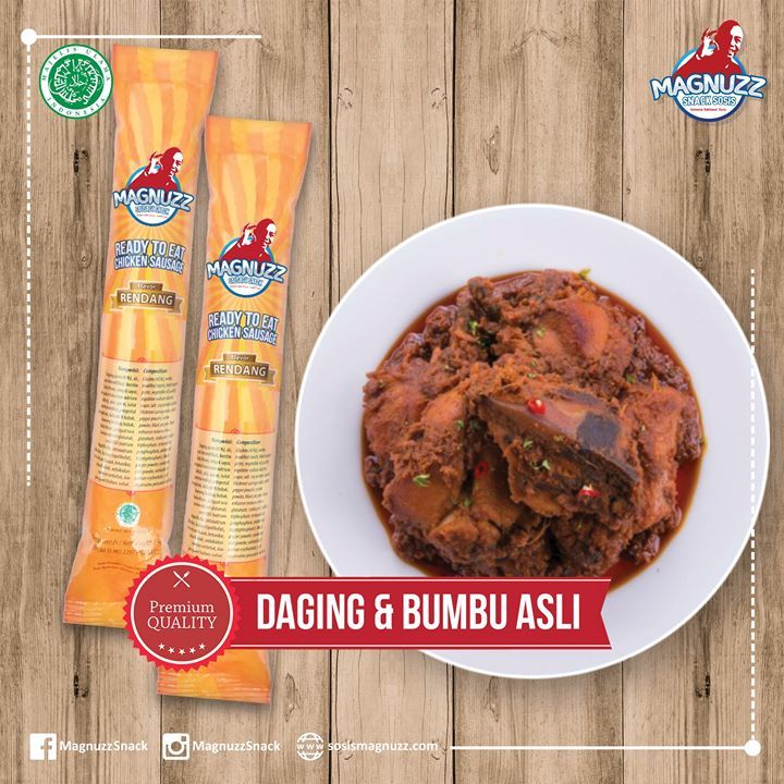 MagnuzzSnack's tweet photo. Perpaduan daging dan bumbu yang kental bisa kamu dapatkan di Sosis Magnuzz rasa Rendang. 
Cocok banget buat kamu pecinta kelezatan. 
Dan pastinya Sosis Magnuzz sangat aman untuk dikonsumsi setiap hari. https://t.co/TriTwcxvaL https://t.co/vkSfBXx5tg