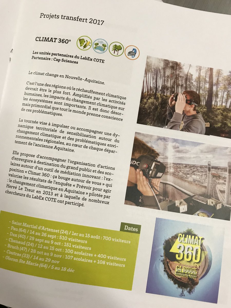 .<a href="/capsciences/">Cap Sciences</a> et la tournée de l’expo #climat360 dans le rapport d’activité 2017 du <a href="/labexCOTE/">LabEx COTE</a>