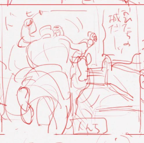 たろぽ宅に篭城するスケヤスくんラフ 