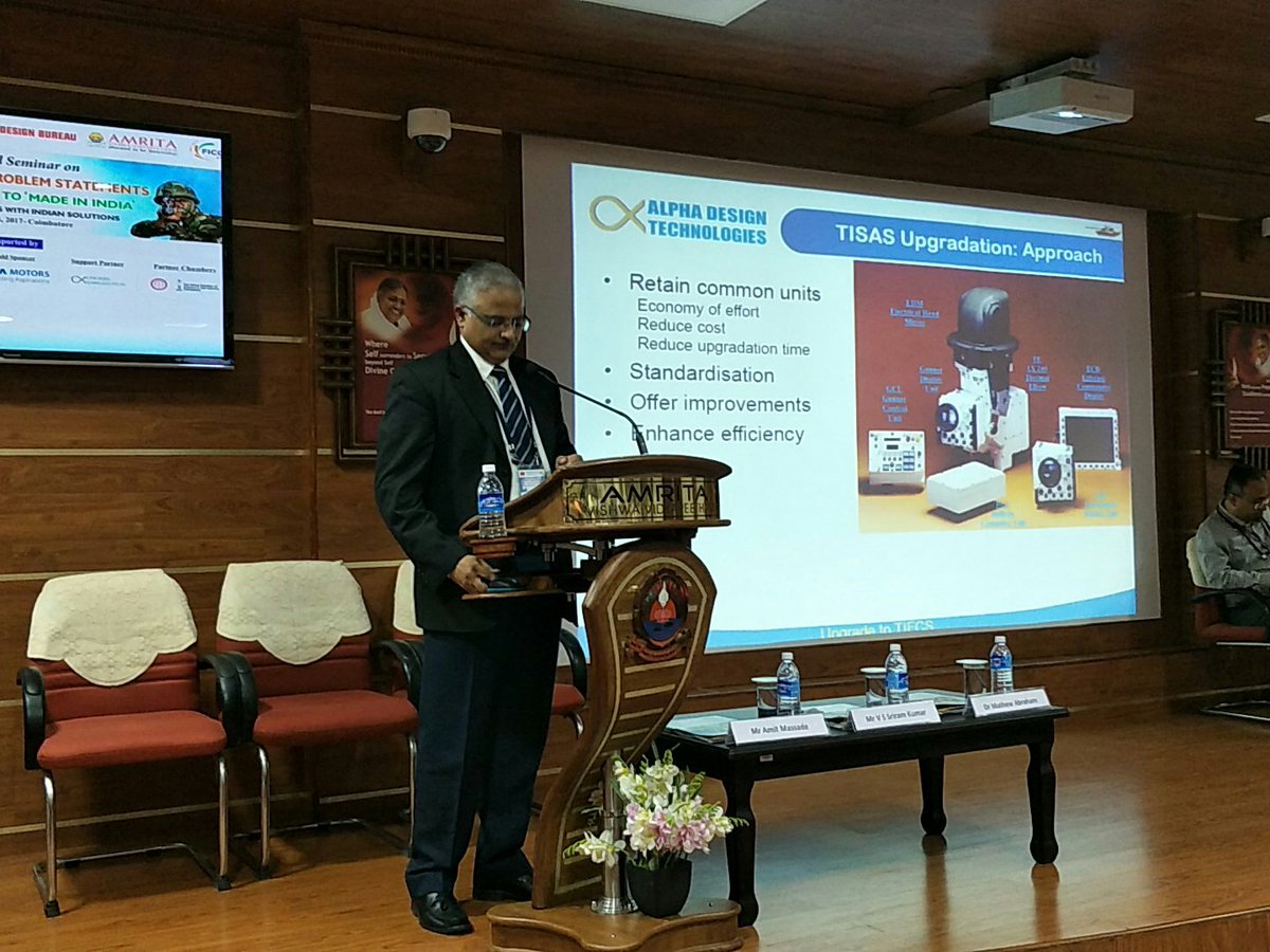 DefencePost's tweet photo. "Alpha Design Technologies have the domain expertise, infra & capabilities and proud to be associated with Indian Army" - Col Vivek Uberoy #DefenceMakeInIndia event in #Coimbatore
@ADTLOfficial https://t.co/In7RGPlxtR