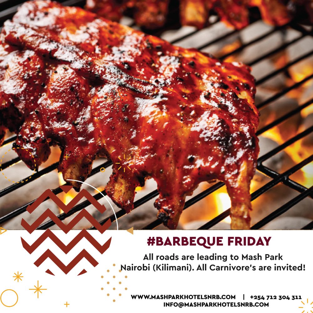 MASHPARKHOTEL1's tweet photo. #BarbequeFriday.
All roads lead to Mash Park Hotel,Nairobi Kenya for all the scrumptious and sweet steaks &amp; ribs! https://t.co/JyKCcIl6eE
